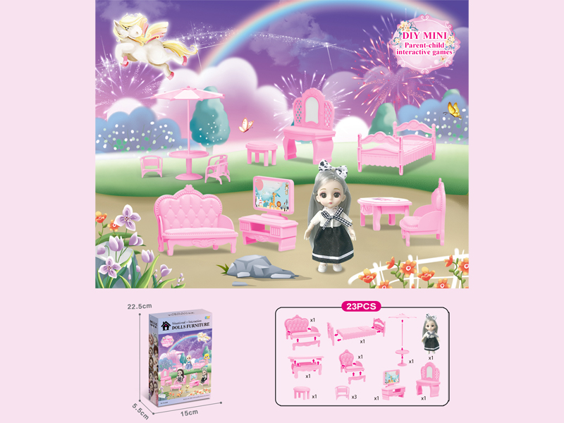 DIY Furniture+6-Inch Doll 23PCS