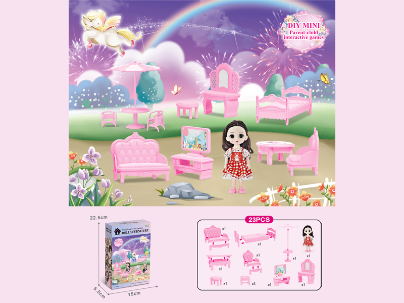 DIY Furniture+6-Inch Doll 23PCS