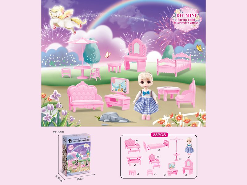 DIY Furniture+6-Inch Doll 23PCS