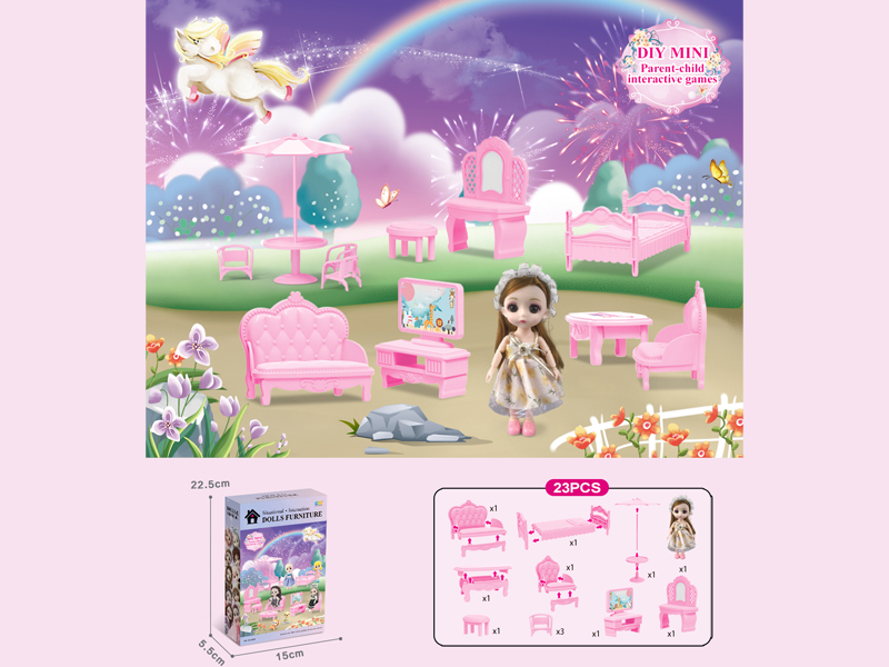 DIY Furniture+6-Inch Doll 23PCS