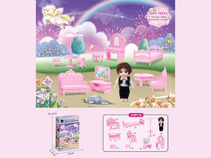 DIY Furniture+6-Inch Doll 23PCS