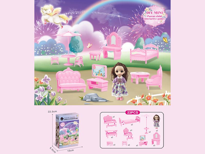 DIY Furniture+6-Inch Doll 23PCS