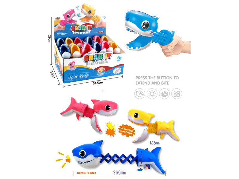 Bite Finger Telescopic Shark Clip 12PCS