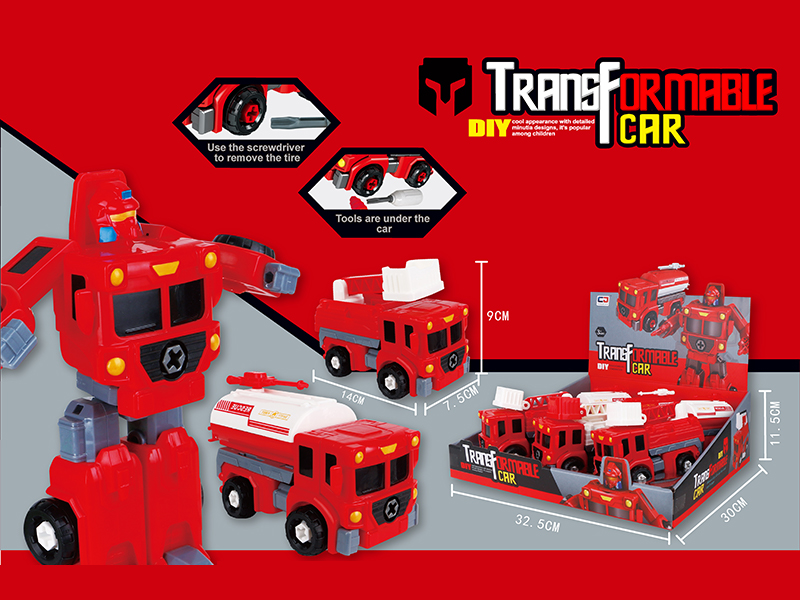 6PCS Transformable Fire Engine