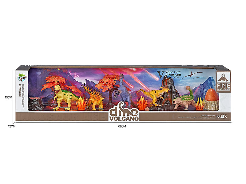 Dinosaur Model Volcano Scene Toys