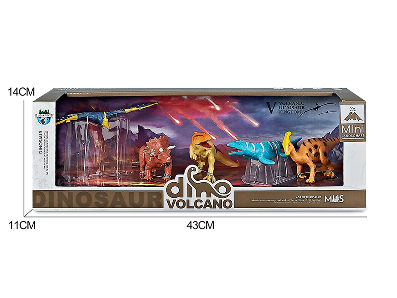 Volcano Dinosaur Model Scene Toys