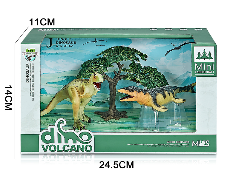 Forest Dinosaur Model Scene Toys(Carnotaurus,Mosasaur)