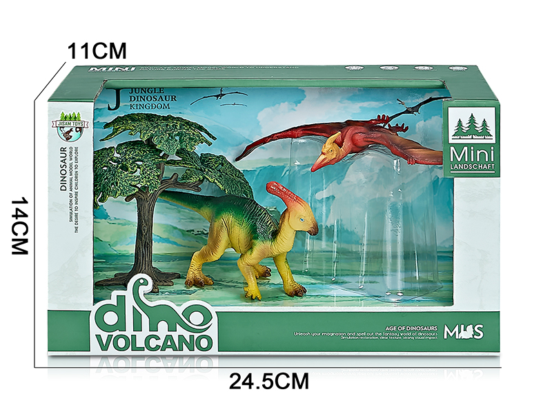 Forest Dinosaur Model Scene Toys(Parasaurolophus,Pteranodon)