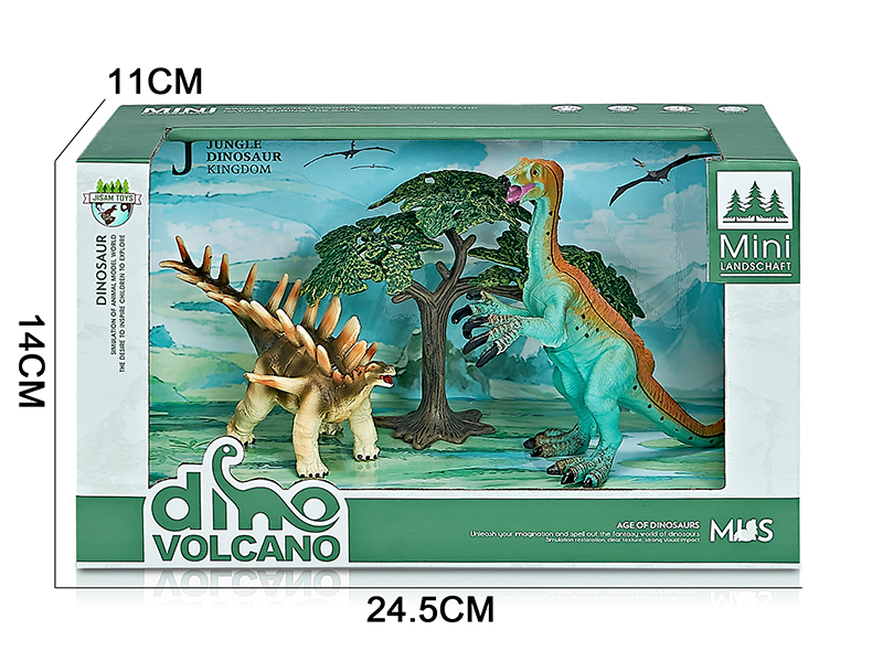 Forest Dinosaur Model Scene Toys(Kentrosaurus,Therizinosaurus)
