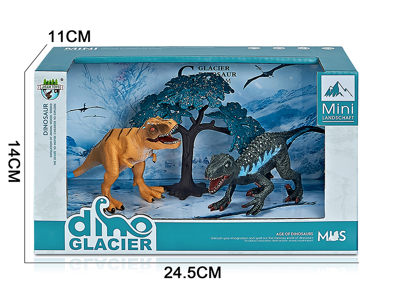 Glacier Dinosaur Model Scene Toys(Tyrannosaurus Rex,Raptor)