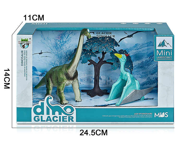 Glacier Dinosaur Model Scene Toys(Brachiosaurus,Quetzalcoatlus)