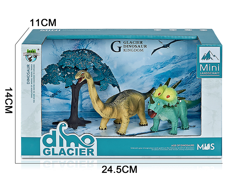 Glacier Dinosaur Model Scene Toys(Apatosaurus,Styracosaurus)