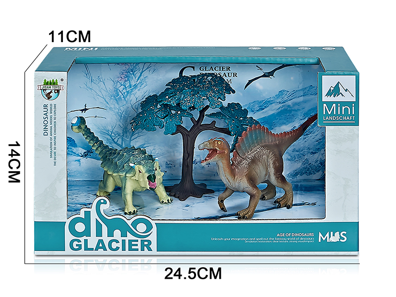 Glacier Dinosaur Model Scene Toys(Ankylosaur, Spinosaurus)