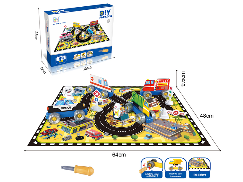 DIY Assembly Car Scene Play Mat Set