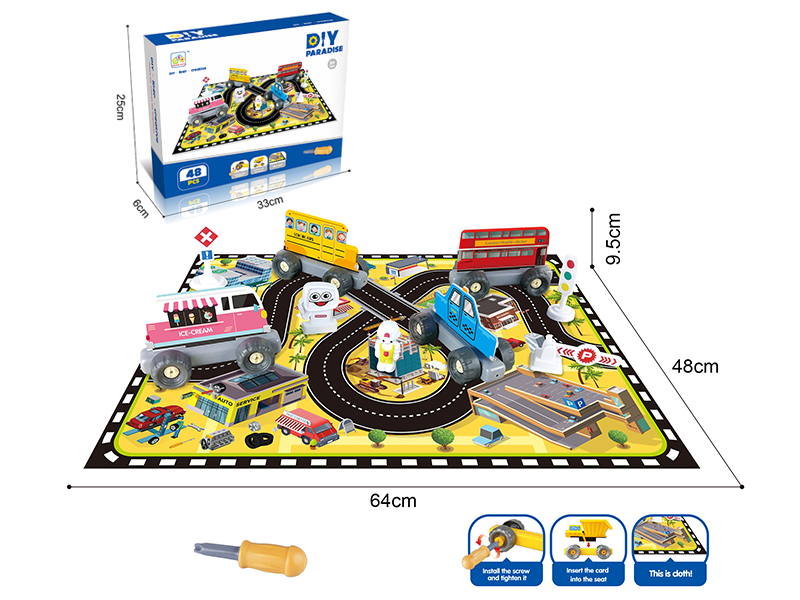 DIY Assembly Car Scene Play Mat Set