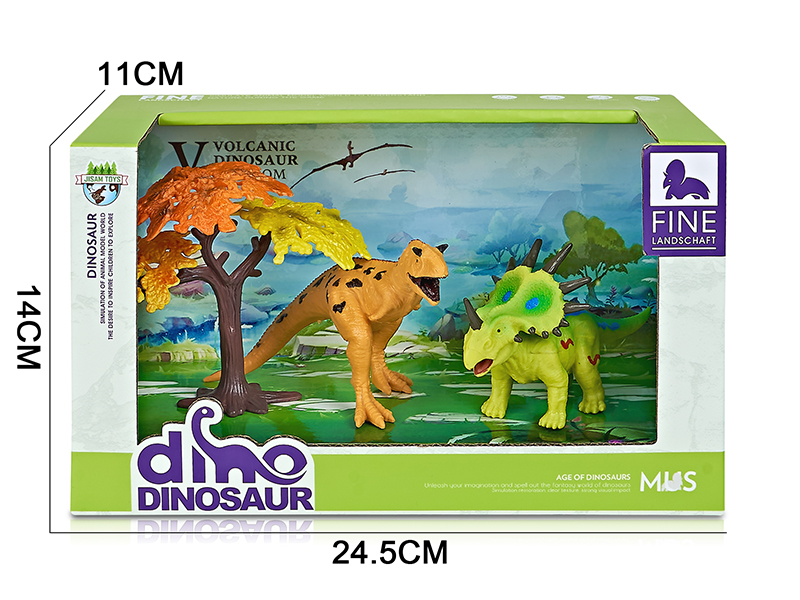 Dinosaur Model Scene Toys(Carnotaurus, Styracosaurus)