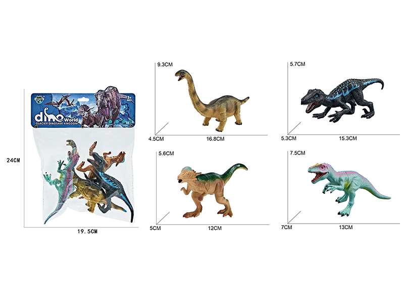 Glacier Dinosaurs 4pcs(Indoraptor,Cryolophosaurus,Apatosaurus,Pachycephalosaur)