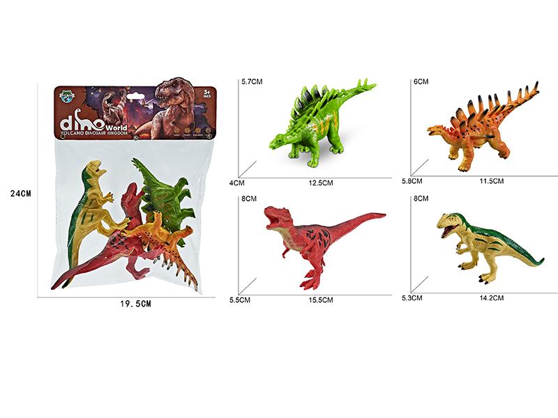Volcanic Dinosaurs 4pcs(Kentrosaurus,Giganotosaurus,Stegosaurus,Yutyrannus)