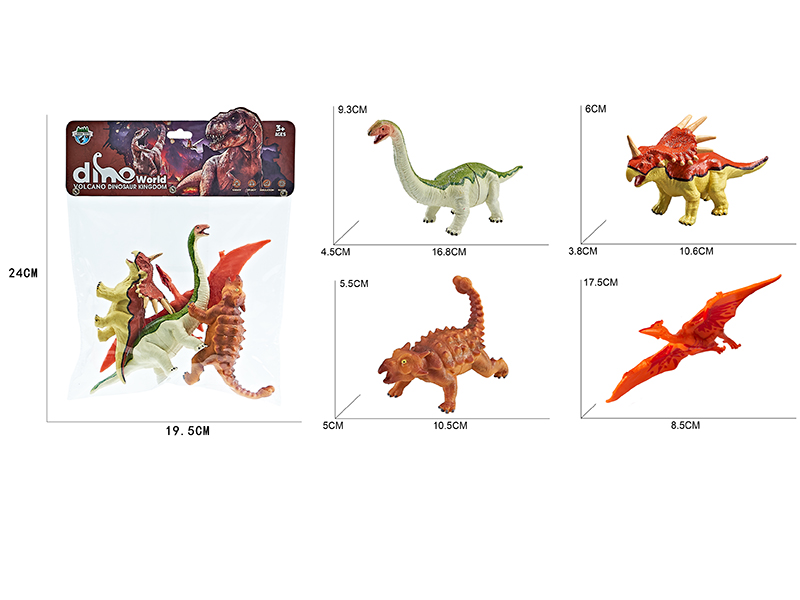 Volcanic Dinosaurs 4pcs(Styracosaurus,Pteranodon,Apatosaurus,Ankylosaur)