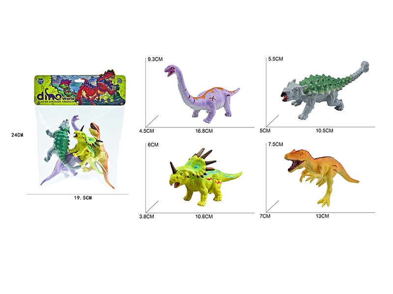 Cartoon Dinosaurs 4pcs(Ankylosaur,Allosaurus,Apatosaurus,Styracosaurus)