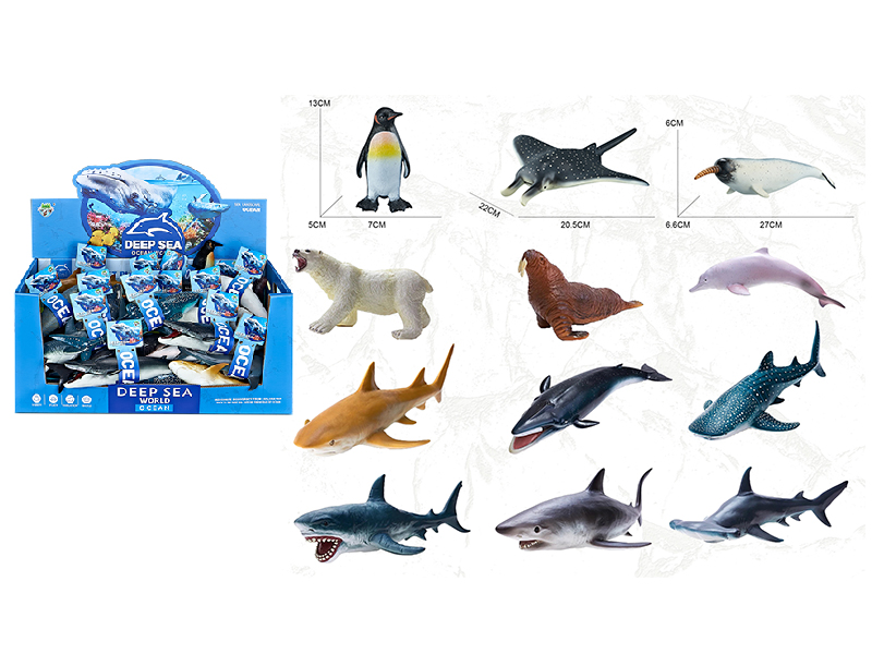 Vinyl Sea Animal Model 24pcs