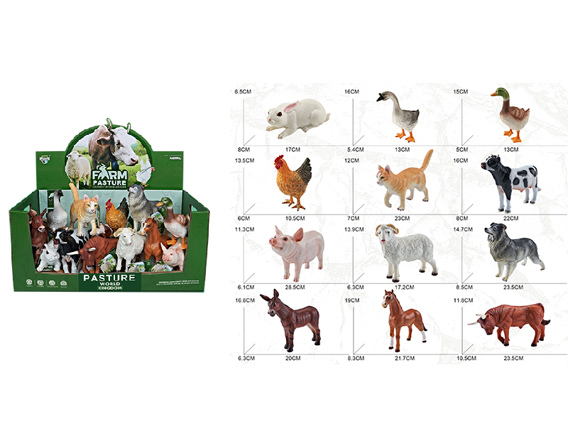 Vinyl Farm Animal Model 24pcs