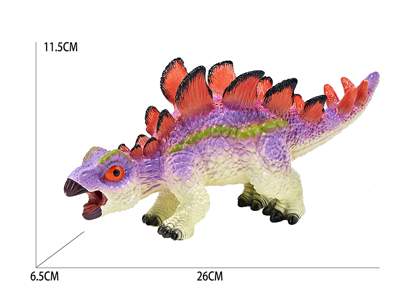 Vinyl Cartoon Dinosaur Model With BB Whistle And Lights - Stegosaurus