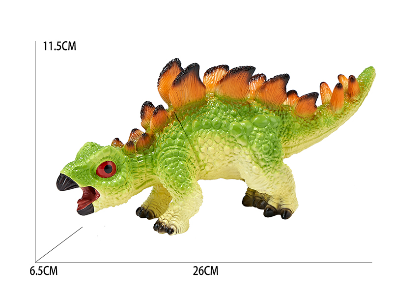 Vinyl Cartoon Dinosaur Model With BB Whistle And Lights - Stegosaurus