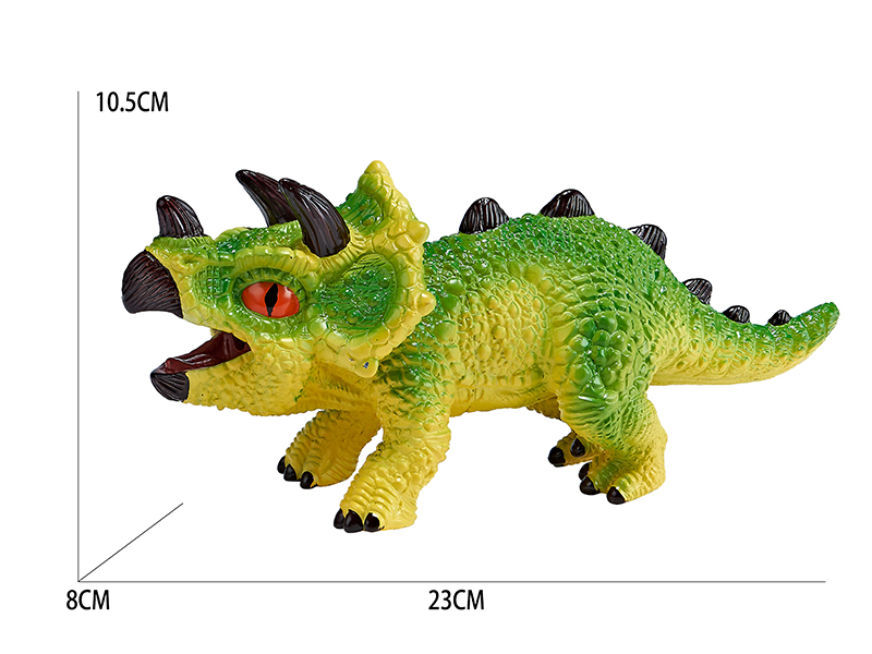 Vinyl Cartoon Dinosaur Model With BB Whistle And Lights - Triceratops