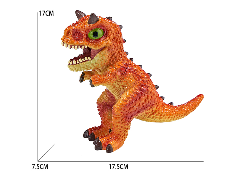 Vinyl Cartoon Dinosaur Model With BB Whistle And Lights - Carnotaurus