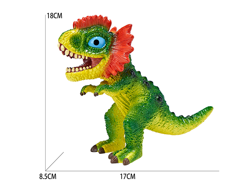 Vinyl Cartoon Dinosaur Model With BB Whistle And Lights - Dilophosaurus