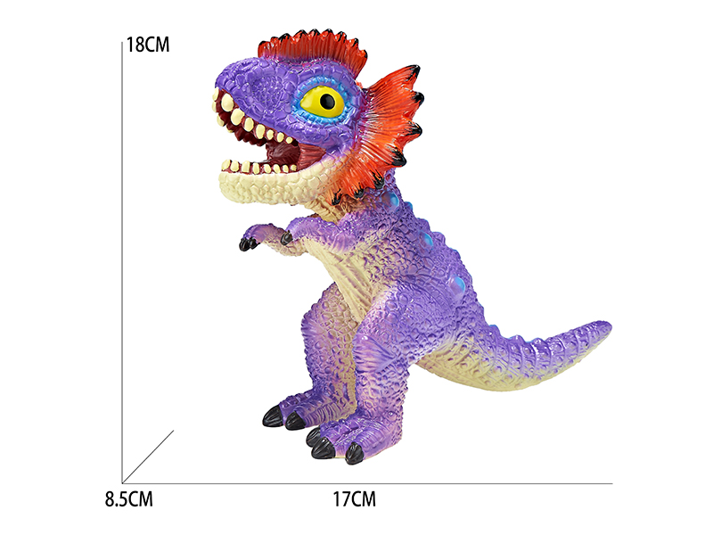 Vinyl Cartoon Dinosaur Model With BB Whistle And Lights - Dilophosaurus