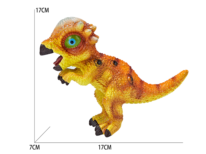 Vinyl Cartoon Dinosaur Model With BB Whistle And Lights - Pachycephalosaur