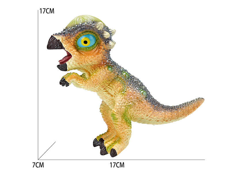 Vinyl Cartoon Dinosaur Model With BB Whistle And Lights - Pachycephalosaur