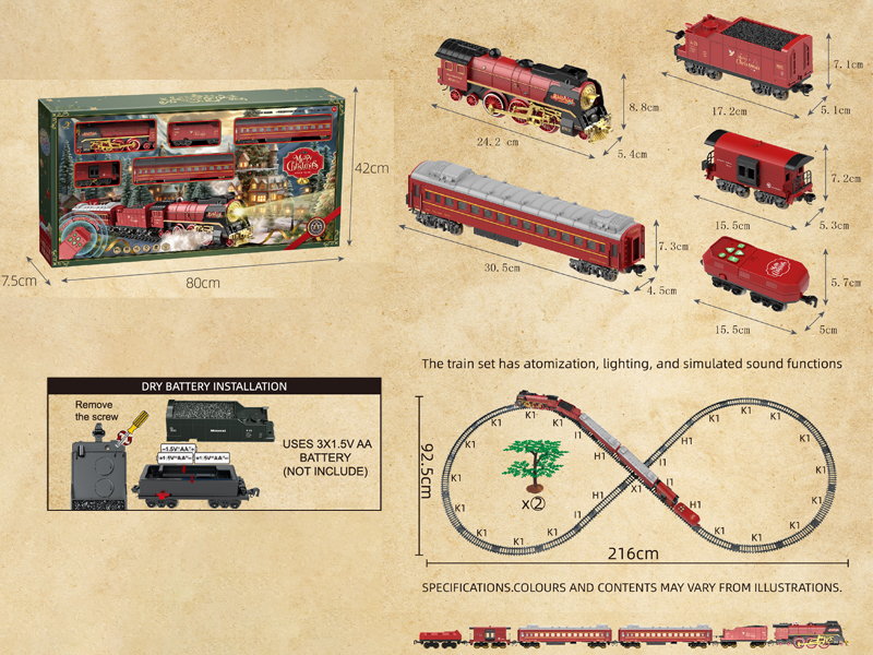 R/C Christmas Classic Train (Lights, Water, Smoke)