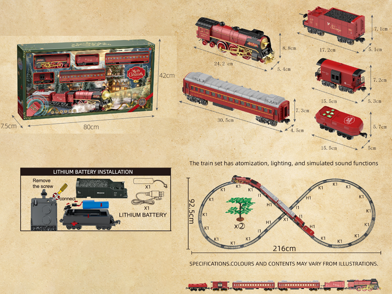 R/C Christmas Classic Train (Lights, Water, Smoke)