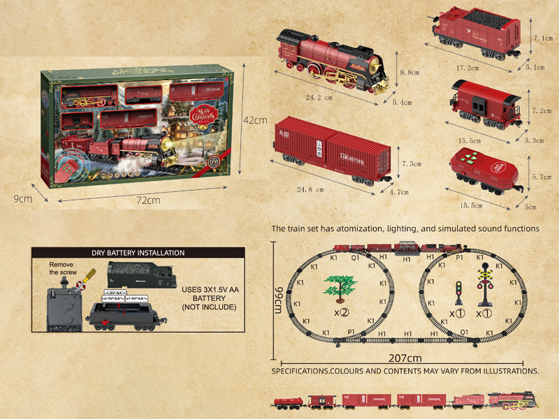 R/C Christmas Classic Train (Lights, Water, Smoke)