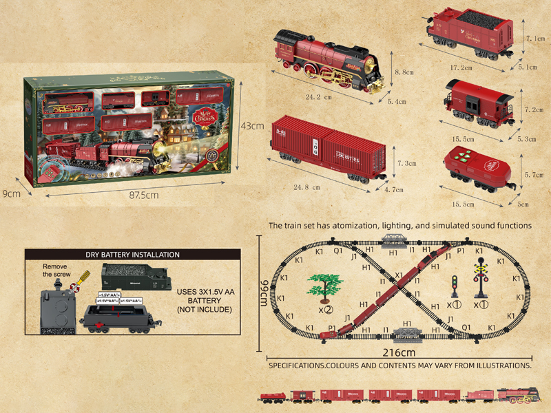 R/C Christmas Classic Train (Lights, Water, Smoke)