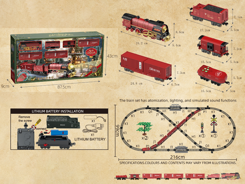 R/C Christmas Classic Train (Lights, Water, Smoke)
