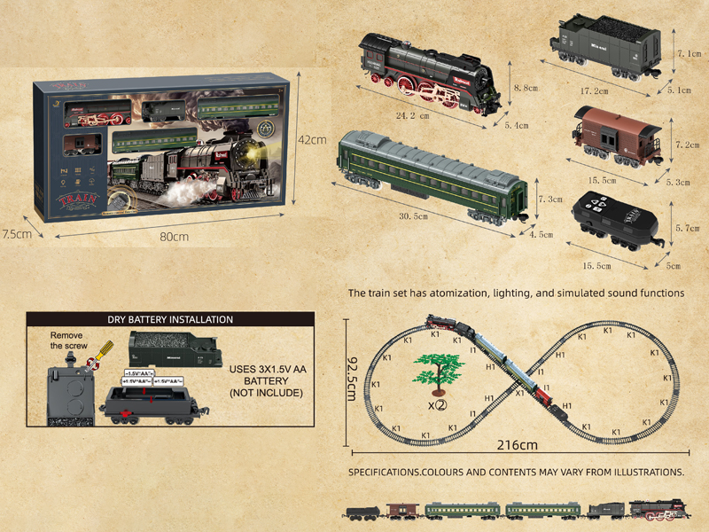 R/C Classical Train (Lights, Water, Smoke)