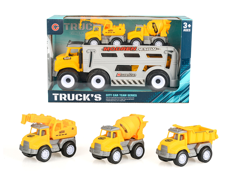 Friction Engineering Transport Car + 3 Slide Cars