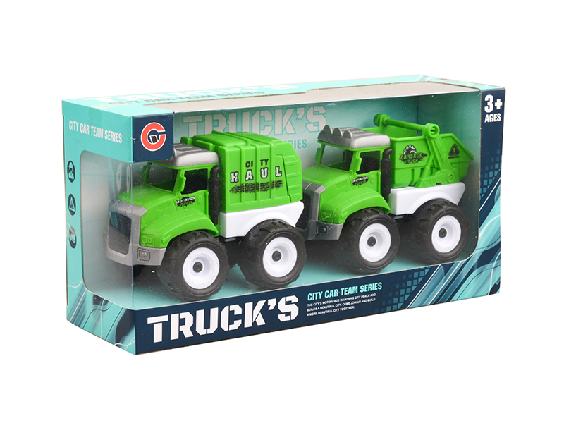 Friction Sanitation Cars 2PCS