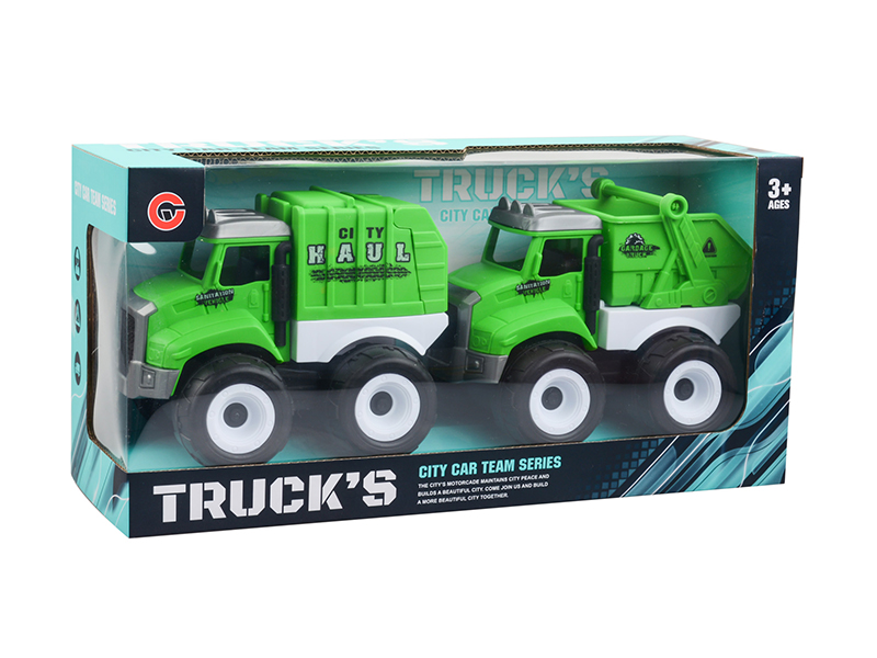 Friction Sanitation Cars 2PCS