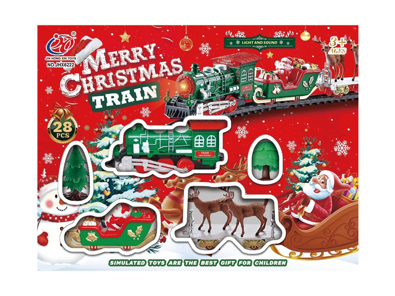 B/O Christmas Rail Train With Light And Music