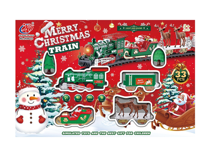 B/O Christmas Rail Train With Light And Music
