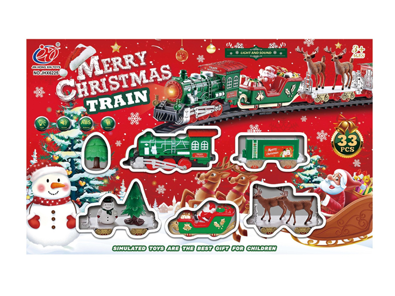 B/O Christmas Rail Train With Light And Music