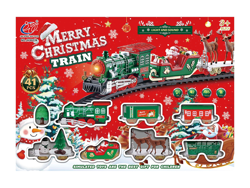 B/O Christmas Rail Train With Light And Music