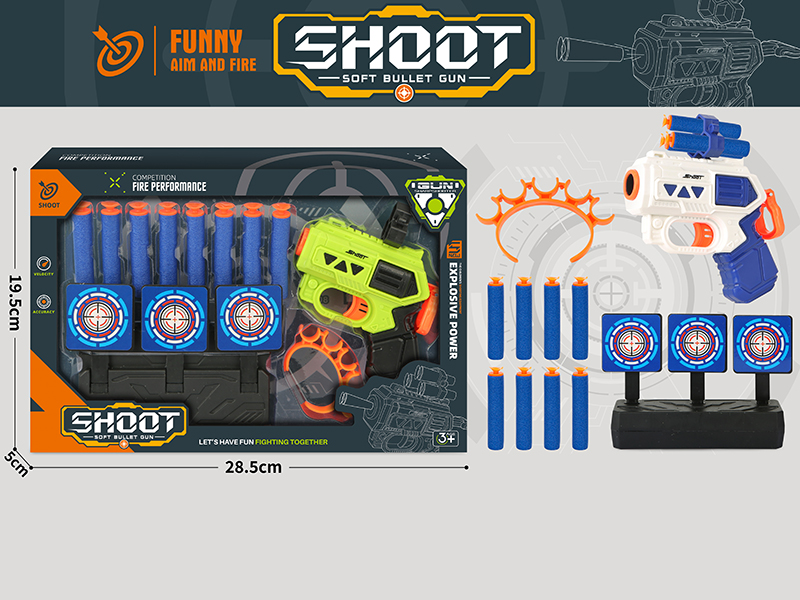 Soft Bullet Gun Set(1 Target, 1 Bracelet, 8 Soft Bullets)