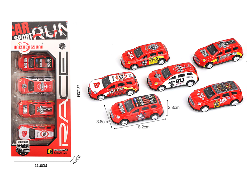 Pull Back Fire Alloy Car