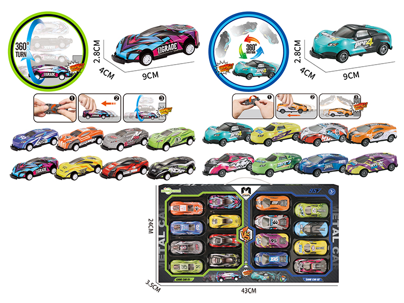 Bounce Flip/Side Flip Pull Back Alloy Car